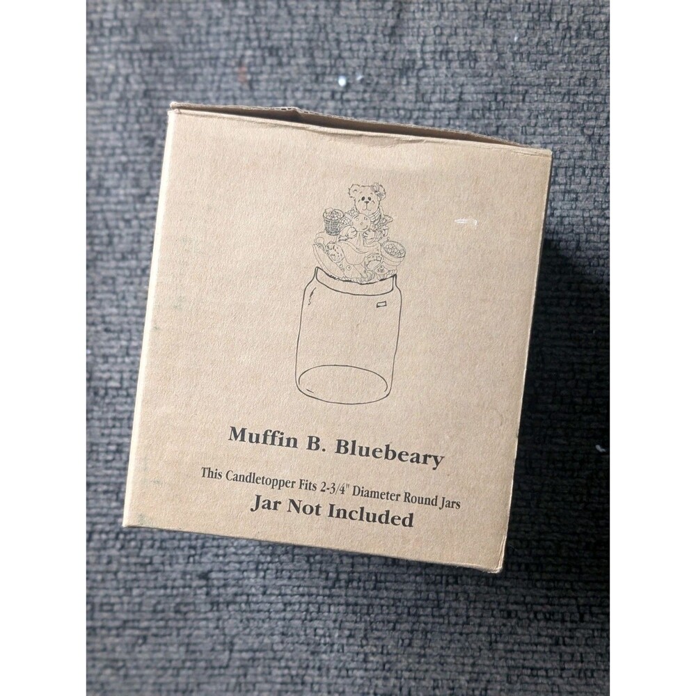 Boyds Bears-The Boydsenbeary Patch Candle jar topper "Muffin B. Bluebeary" - Picture 3 of 6